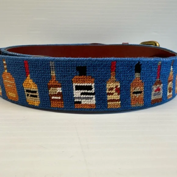 Smather’s and Branson Bourbon Bottle Needlepoint Belt Golf Preppy Old Money - Picture 7 of 7
